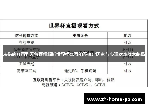 从伤病判罚到天气赛程解析世界杯比赛的不确定因素与心理状态战术临场 从伤病判罚到天气赛程解析世界杯比赛的不确定因素与心理状态战术临场
